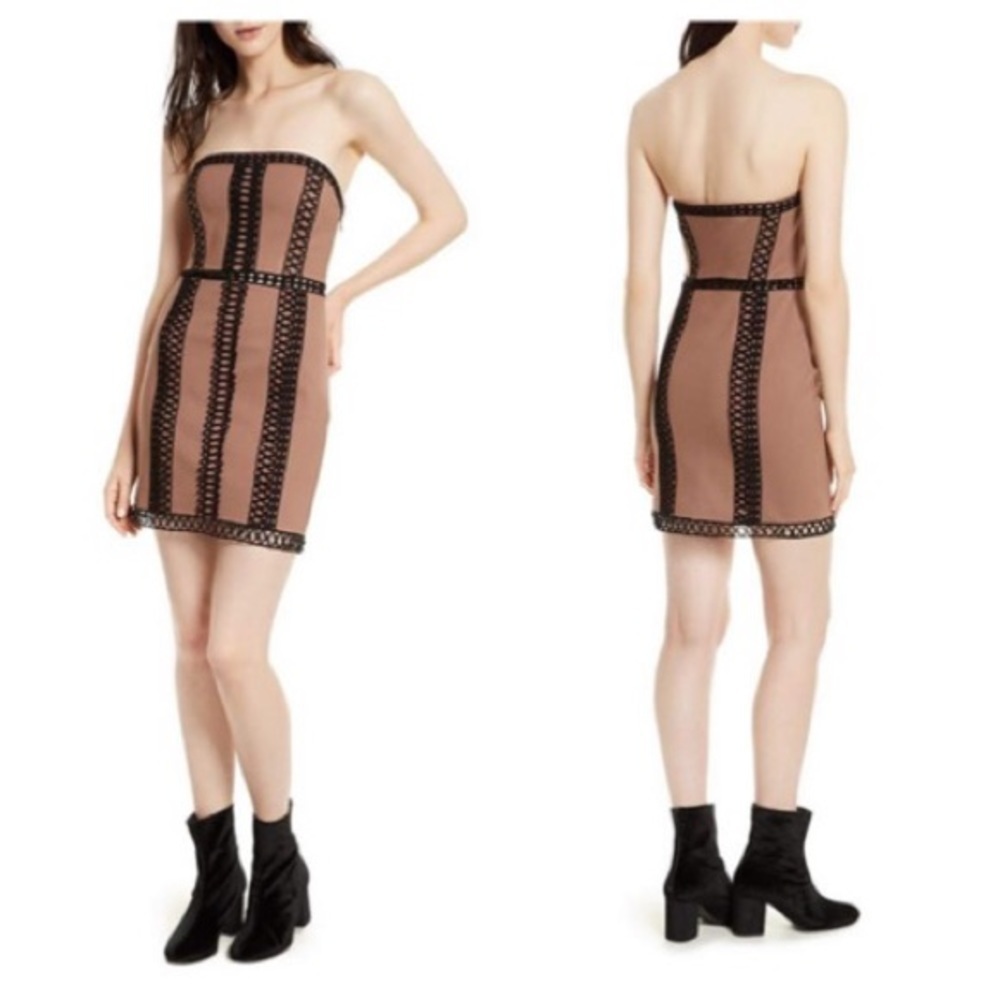 Free People Crochet City Lights Tube Dress Bodycon Mini Dress